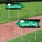 Big Dot of Happiness Green Graduation Party Sign Arrow - Double Sided Directional Yard Signs - Set of 2